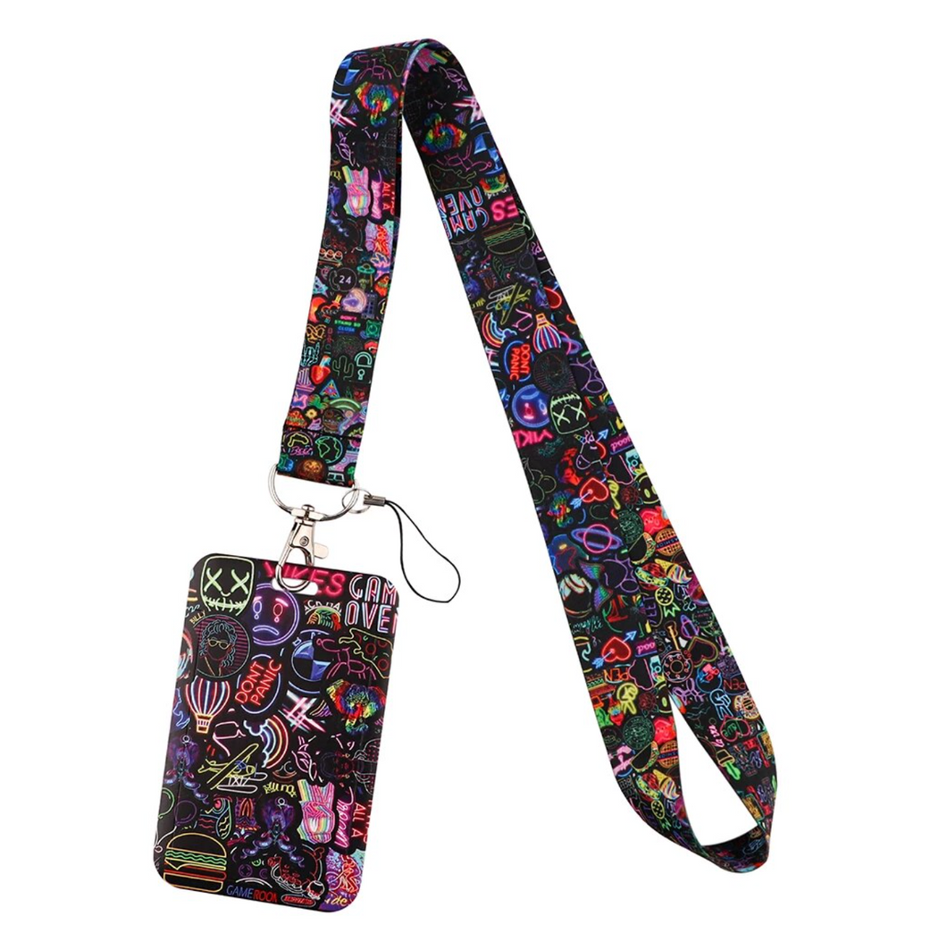 Lanyard y Porta credencial Luces de Neon