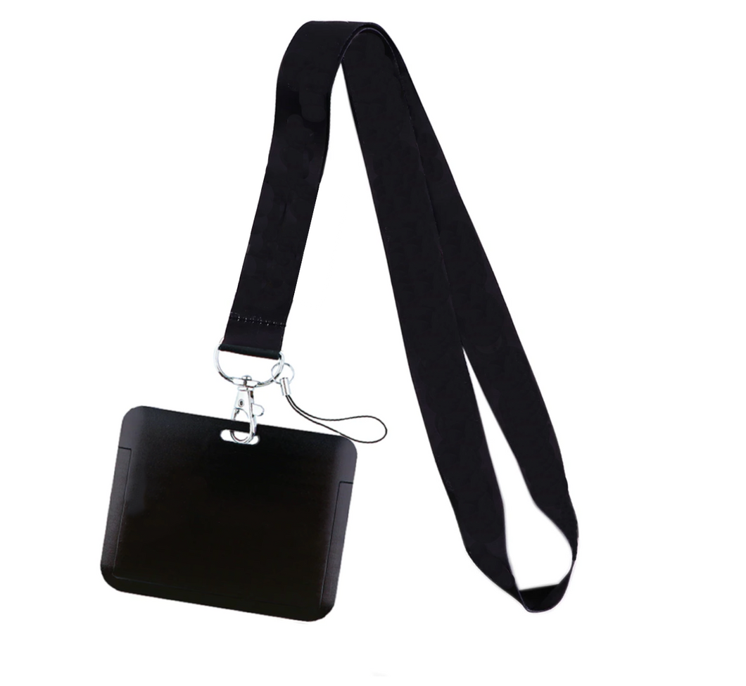 Lanyard y Porta credencial Negro